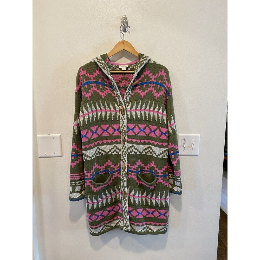 Sundance Thunder Basin Long Cardigan Aztec Toggle Coatigan Size XS Boho